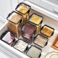 Food Sitter 9-Piece Plastic Food Storage Containers with Airtight Lids – BPA-Free, Stackable & Clear Containers for Kitchen Organization